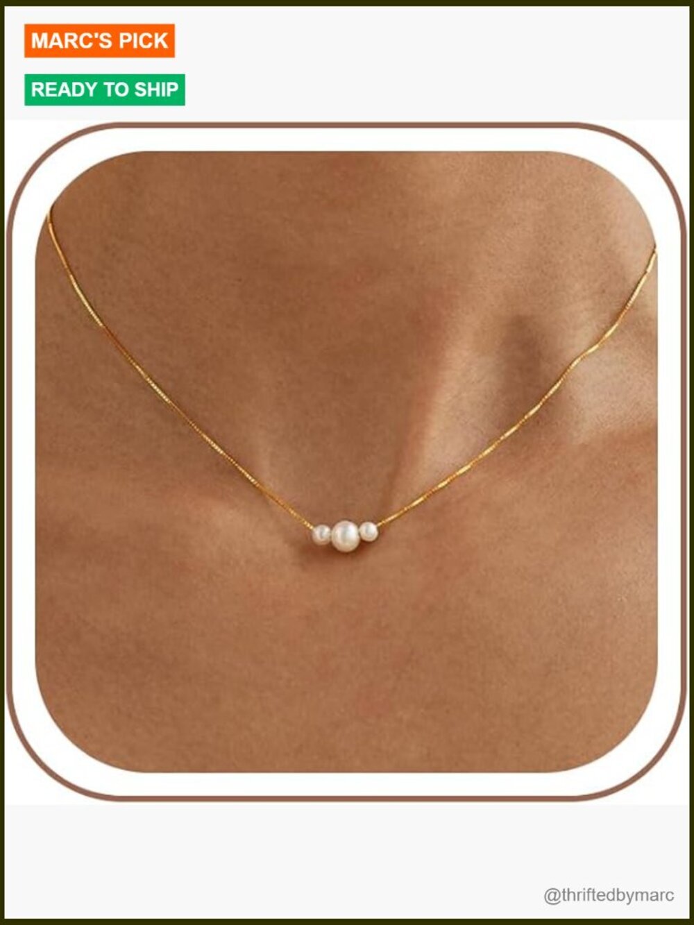 Gold Plated Dainty Pearl Necklace Layered Trendy Jewelry
